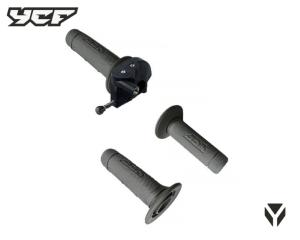 YCF QUICK-ACTION THROTTLE WITH GREY RUBBER GRIPS SET