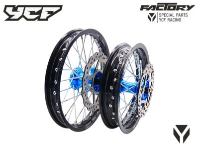 KIT ROUE ALUMINIUM 12/14'' MOYEU CNC BLEU